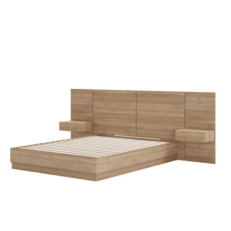 Milano 4-Piece Bedroom Set with Floating Nightstand Extension Panel