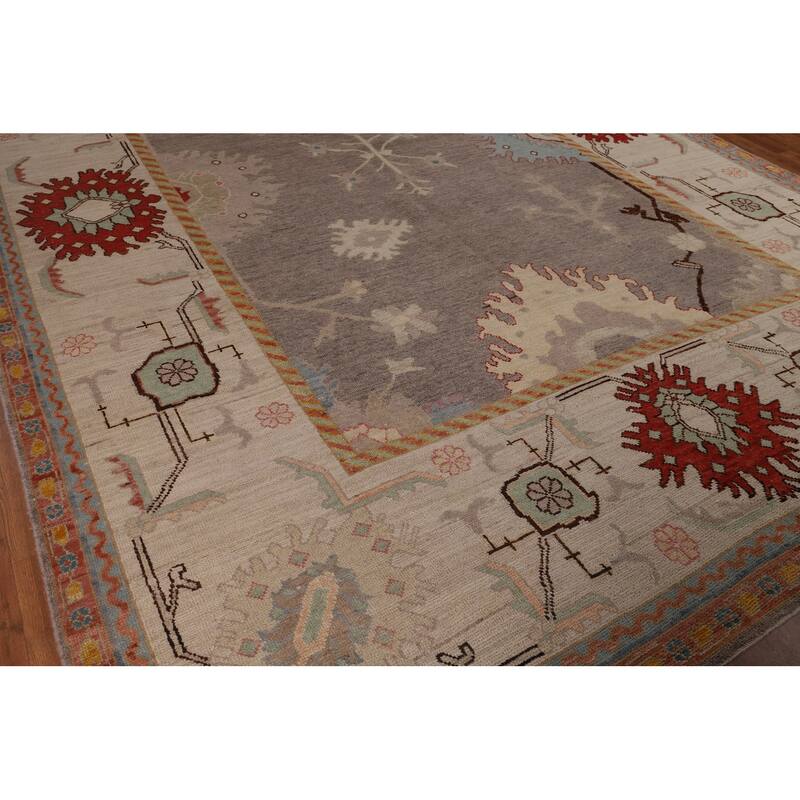 Oushak Turkish Large Area Rug Vegetable Dye Handmade Wool Carpet - 10'0"x 14'3"