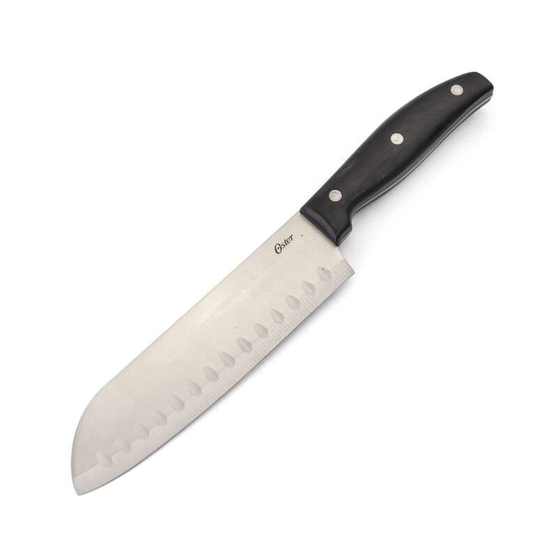 Cottar 2 Piece Stainless Steel Santoku Knife Set with Black Handles