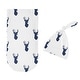 preview thumbnail 2 of 4, Woodland Deer Collection Boy Baby Cocoon and Beanie Hat Sleep Sack - 2pc Set - Navy Blue and White Forest Animal Stag Antler