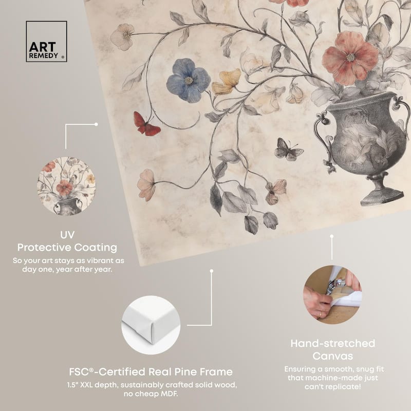 Antique Bouquet Canvas by Art Remedy, Gallery Wrapped