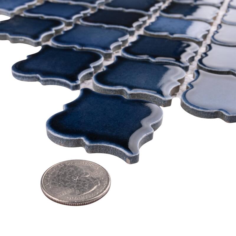 Merola Tile Hudson Tangier Midnight 12-3/8" x 12-3/8" Porcelain Mosaic Floor and Wall Tile