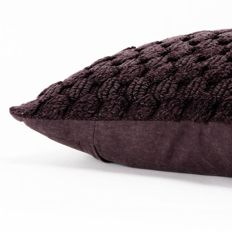 HomeRoots 20" Wine Cotton Throw Pillow With Texture