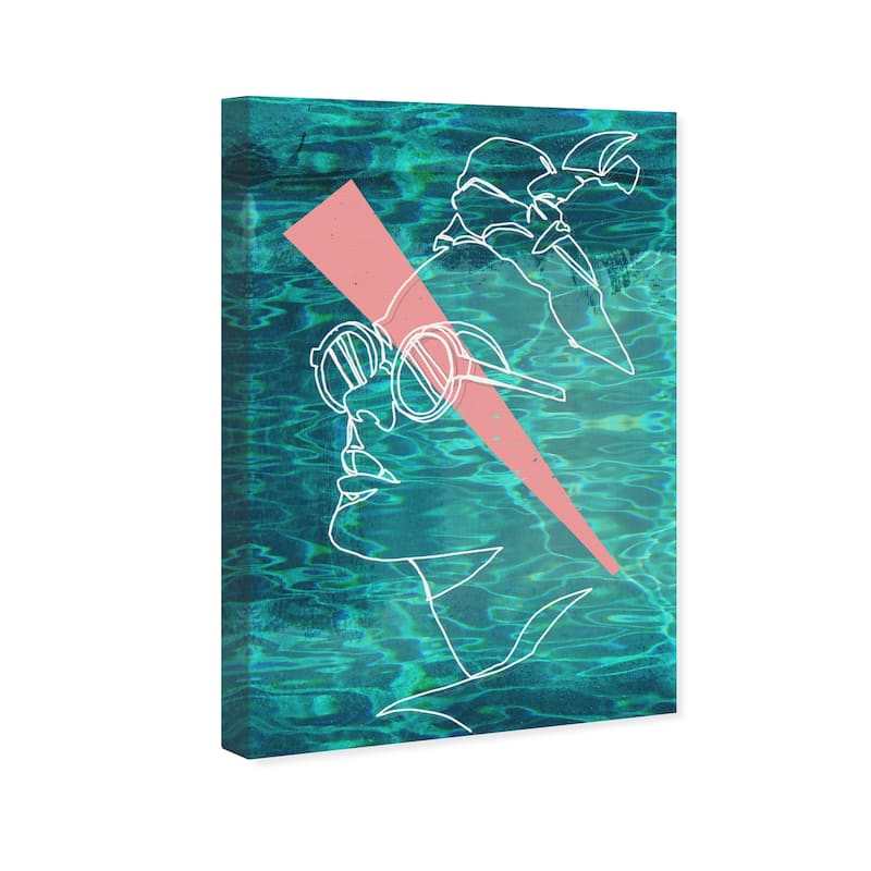 Wynwood Studio Canvas Fashion and Glam Wave Pool Blue and Turquoise Modern & Contemporary Wall Art Canvas Print
