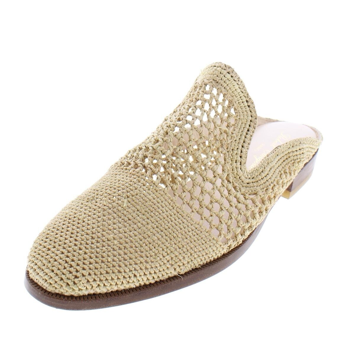 woven slide mules