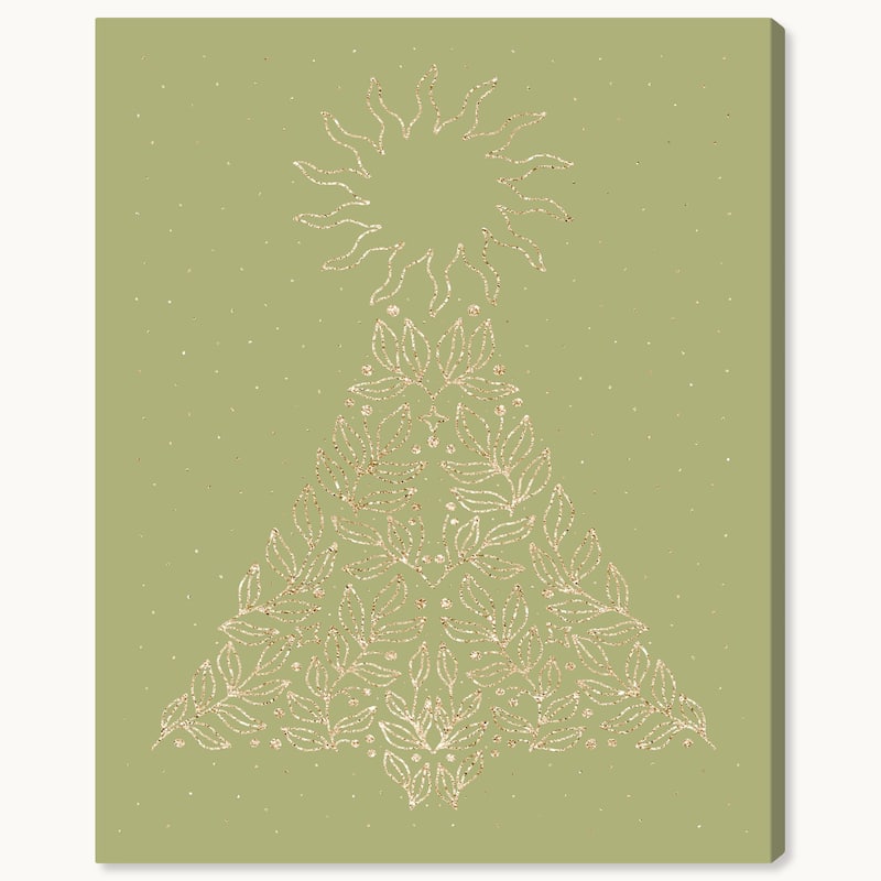 Wynwood Studio Canvas Holiday and Seasonal Arbolito Sutil Green Modern & Contemporary Wall Art Canvas Print