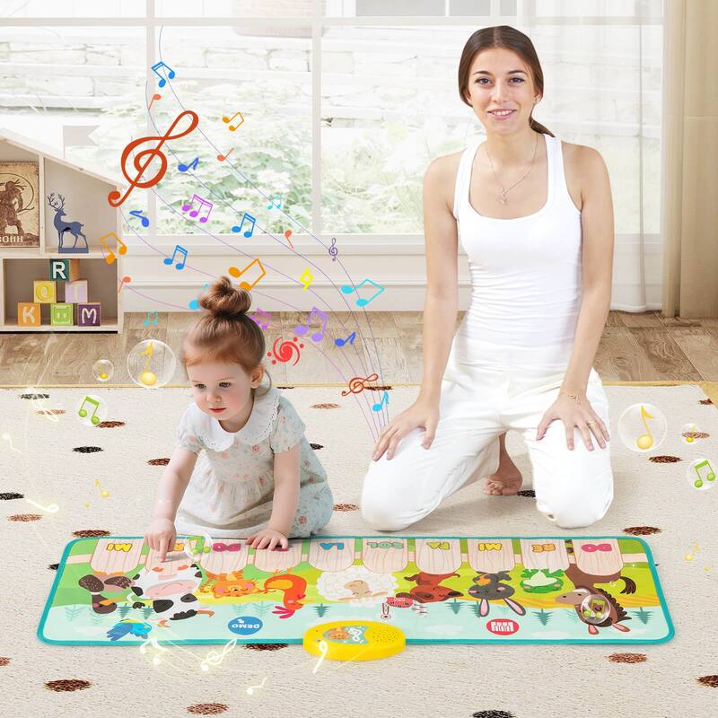 Costway Floor Piano Mat for Toddlers Baby Musical Touch Dancing - Multi-color - See Details
