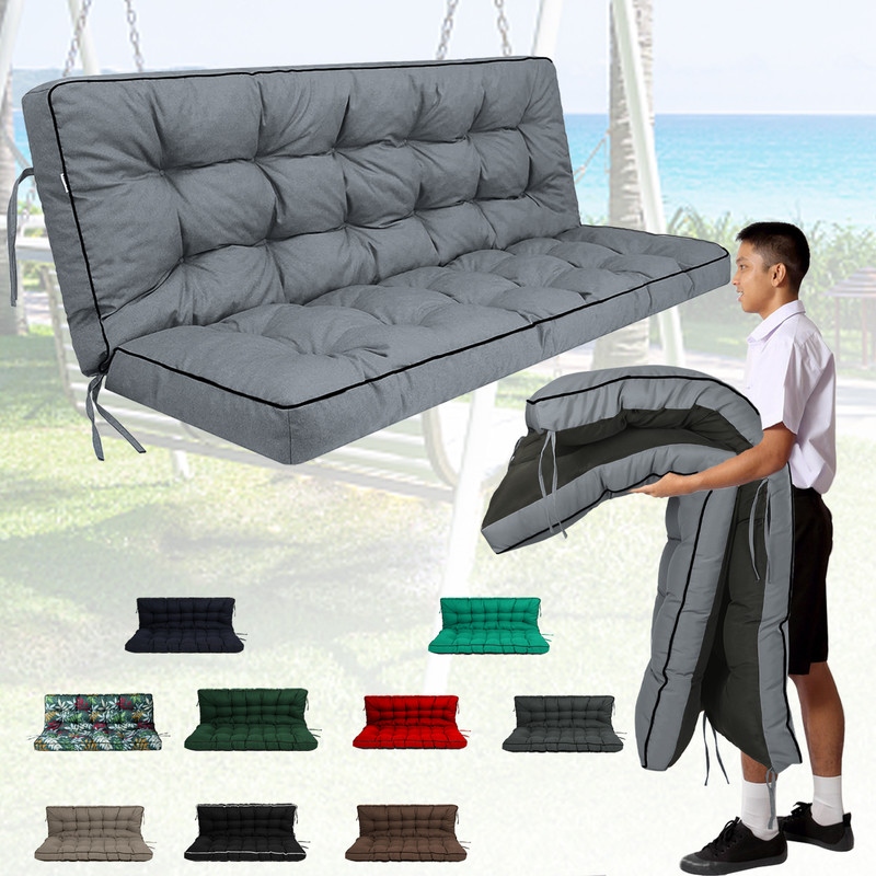 Outdoor Swing Cushions 55 inch Waterproof Porch Swing Cushions 3 Seater Replacement with Backrest 4 Thicken Bench Cushion On Sale Bed Bath Beyond 40759256