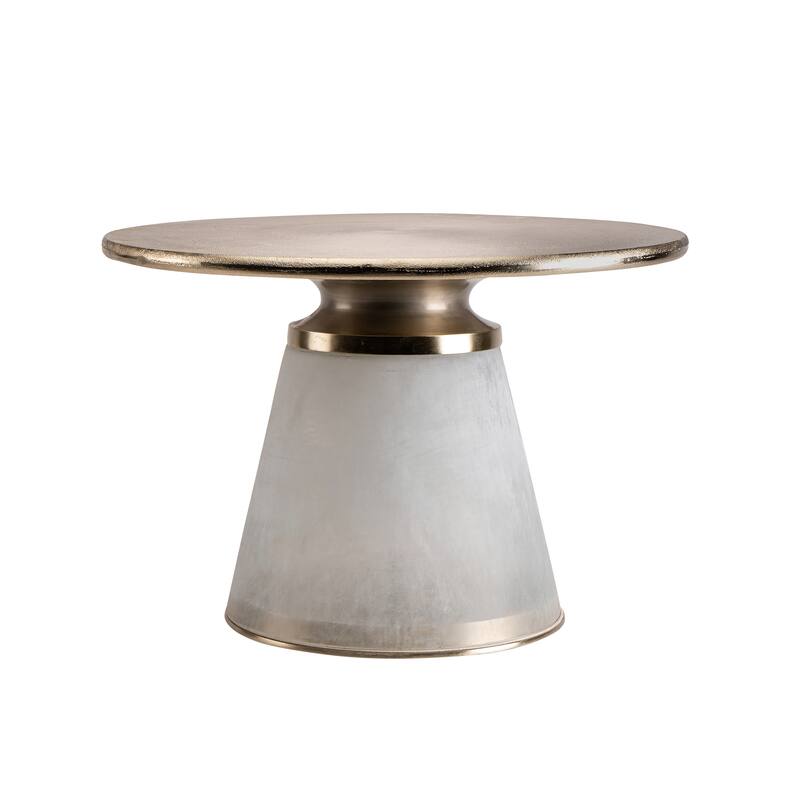 Sagebrook Home Modern Neutral Nebular Round Side and Coffee Table
