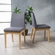 preview thumbnail 4 of 17, Dimitri Mid-Century Fabric Dining Chair (Set of 2) by Christopher Knight Home Dark Grey with Oak