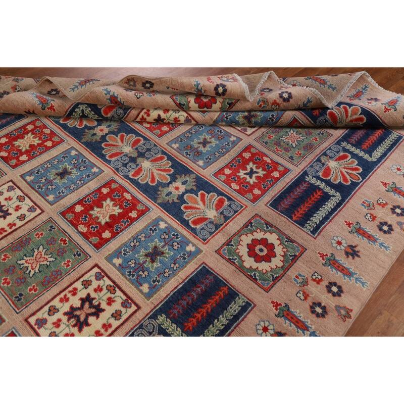 Garden Design Kazak Oriental Traditional Wool Area Rug Hand-knotted - 6'8" x 9'11"