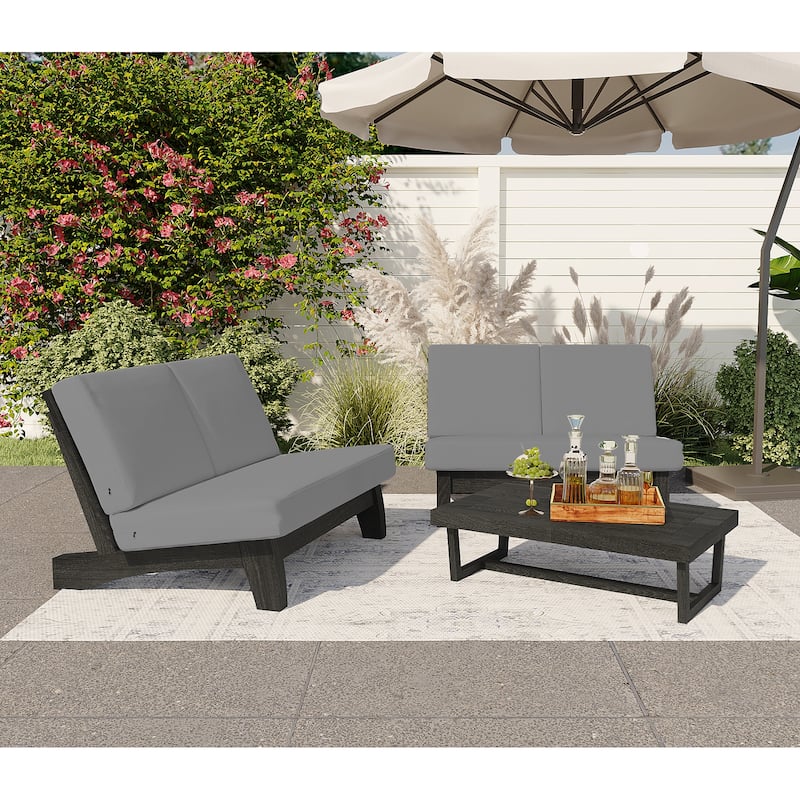 Outdoor Wood Sectional Furniture Patio Sofa Set