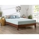Queen size Modern Low Profile Solid Wood Platform Bed Frame in Espresso ...