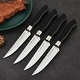 preview thumbnail 6 of 5, Dura Living 4-Piece Steak Knife Set - Micro-Serrated High Carbon Stainless Steel Blades, Black Handles