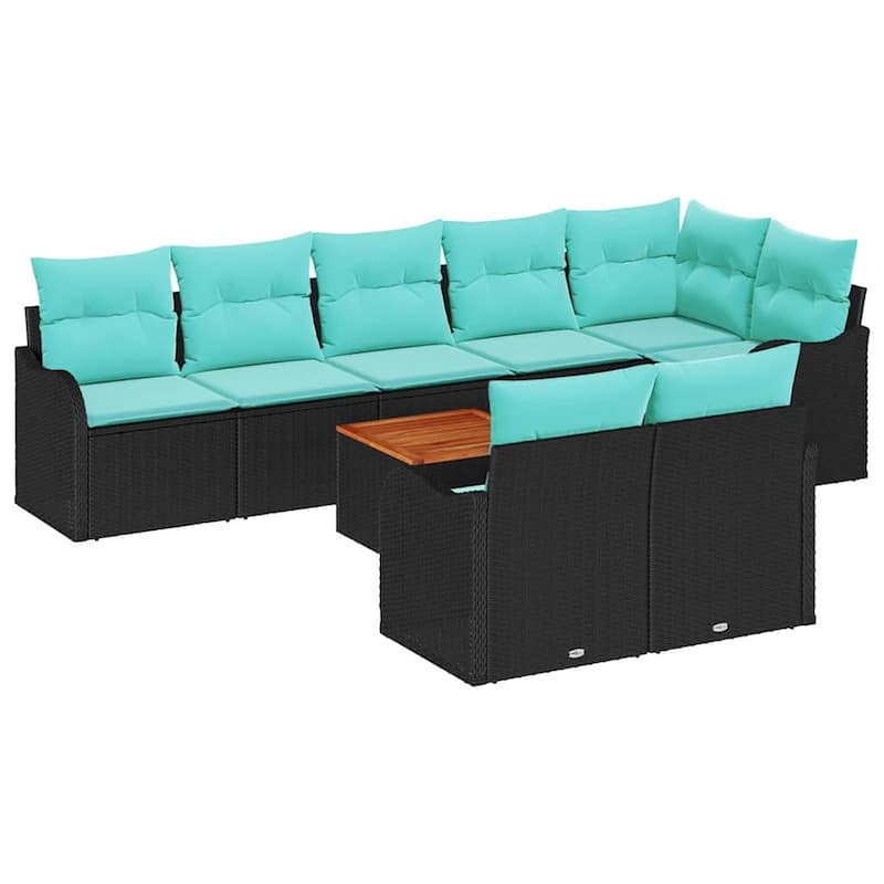 vidaXL 9 Piece Garden Sofa Set with Cushions - 113.2×48.2×27.2