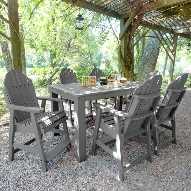 Hamilton 7-Piece Outdoor Dining Set - 42" x 72" Table, Counter-height - Coastal Teak