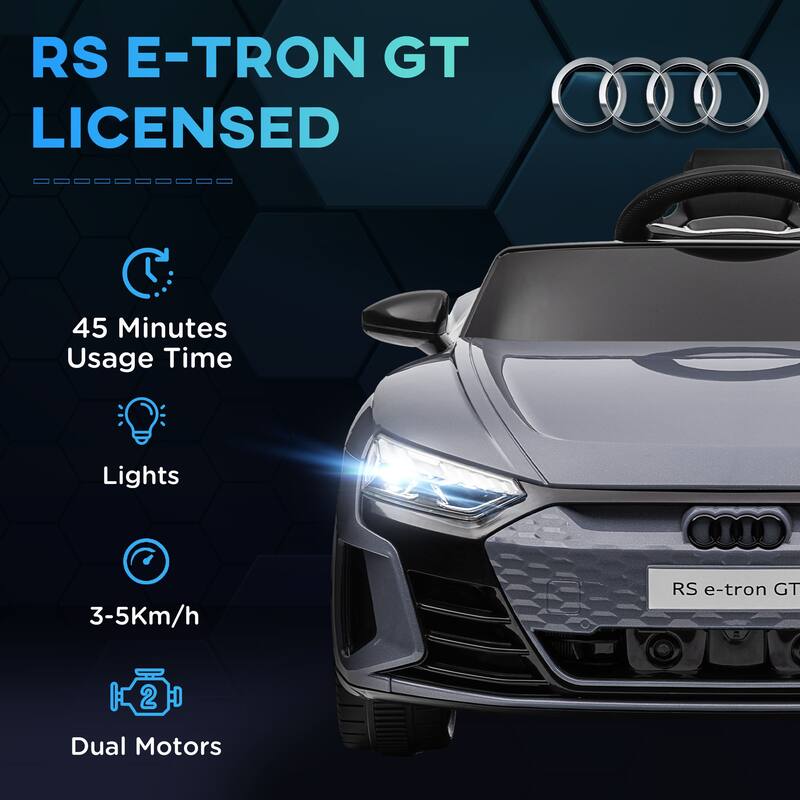Aosom Kids Ride on Car, 12V Licensed Audi RS E-tron GT 3.1 MPH Electric Car for Kids