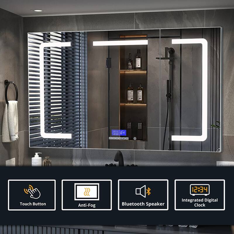 Lesina Surface-Mount LED Mirror Medicine Cabinet with Defogger