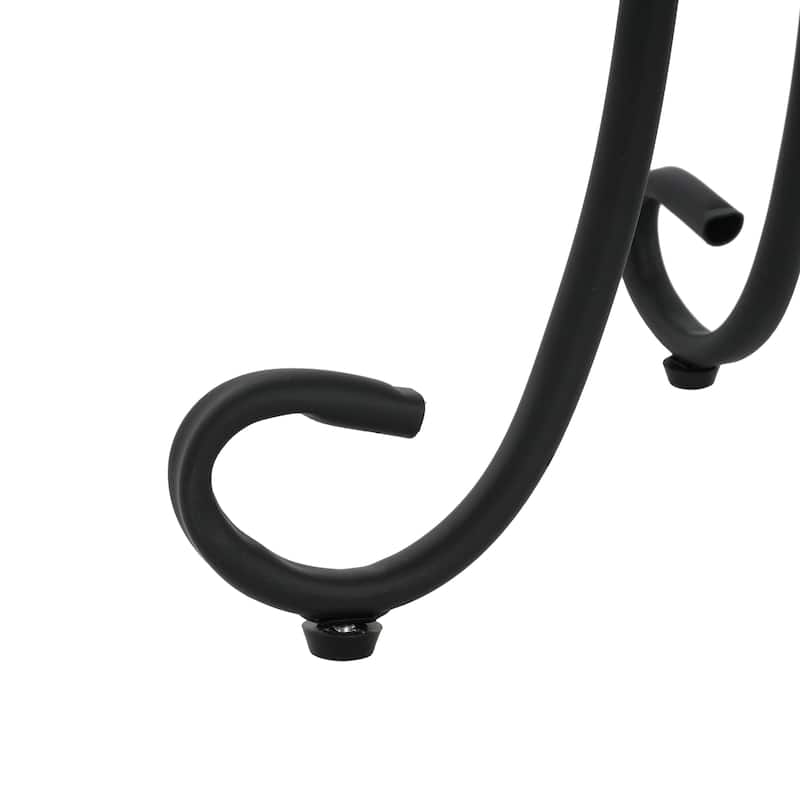 Roomfitters Outdoor Patio Side Table with Ceramic Tile Top and Lower Shelf, Floral