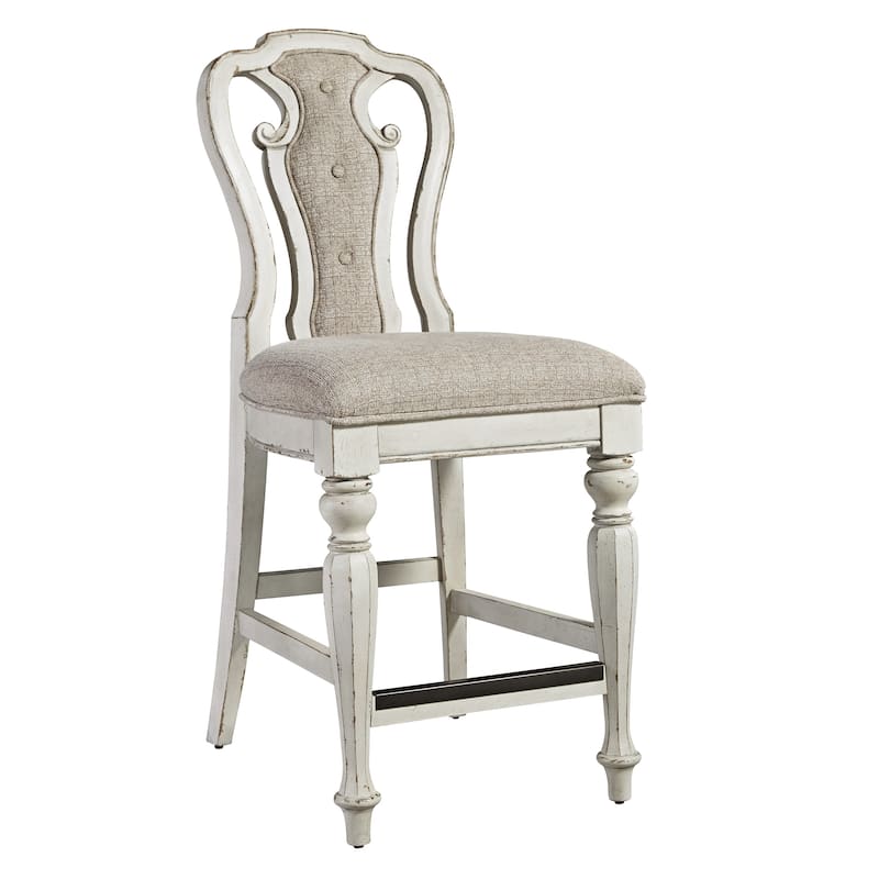Magnolia Manor Antique White Weathered Bark 5 Piece Gathering Table Set