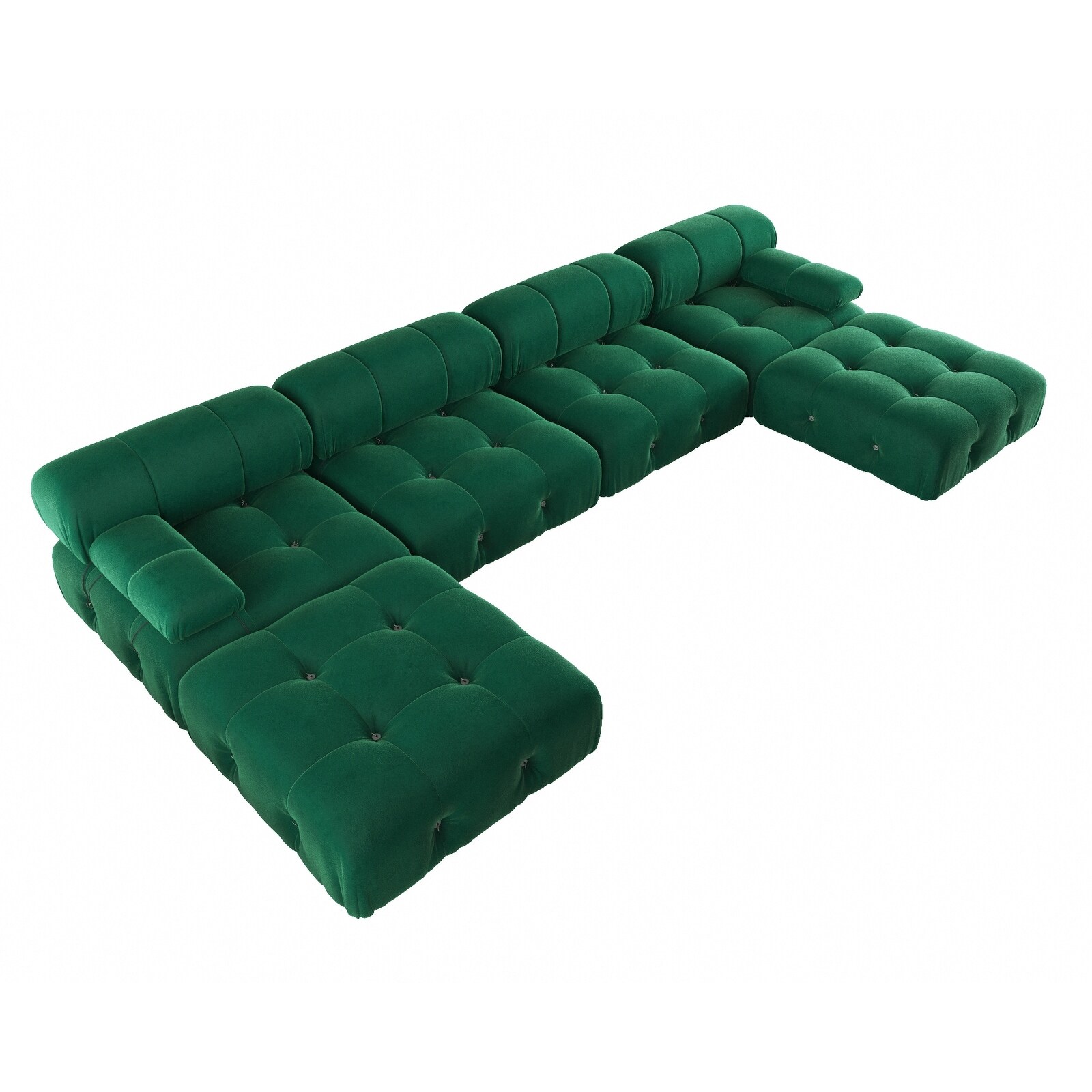 138" Convertible Modular Sectional Sofa, U-Shaped Minimalist Velvet Sofas Couches