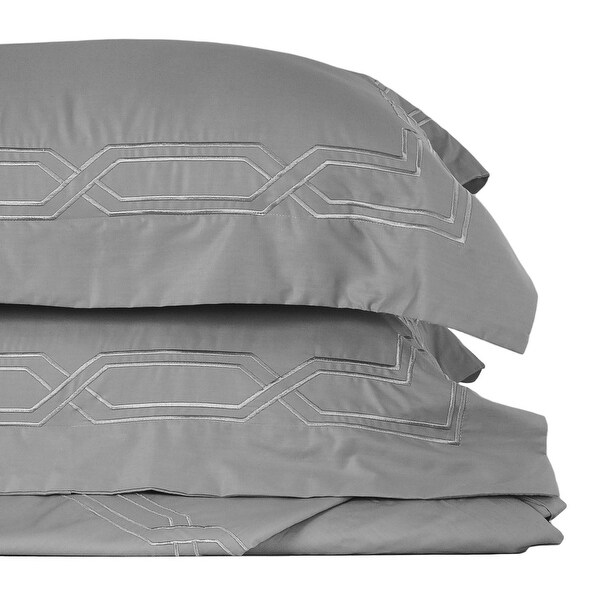 Metropolitan Stitch Duvet Cover Set Bedding Set 3 Pc Set Grey Gray Queen Size