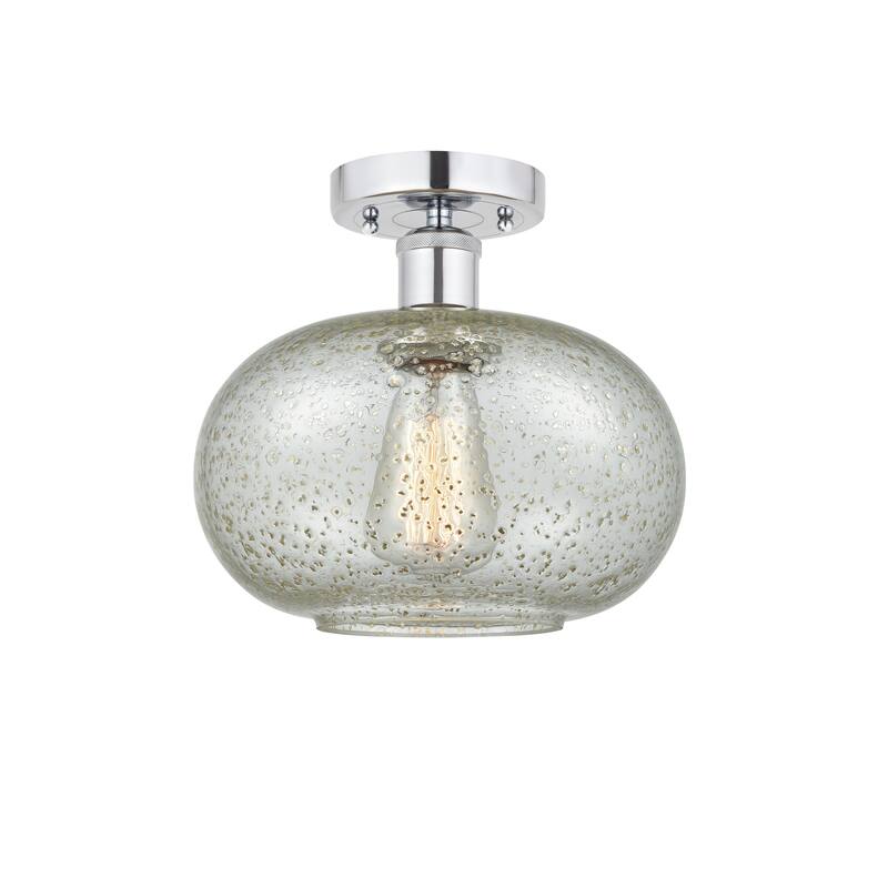 Innovations Lighting Edison Gorham - 1 Light 10" Semi-Flush Mount - Polished Chrome/Mica
