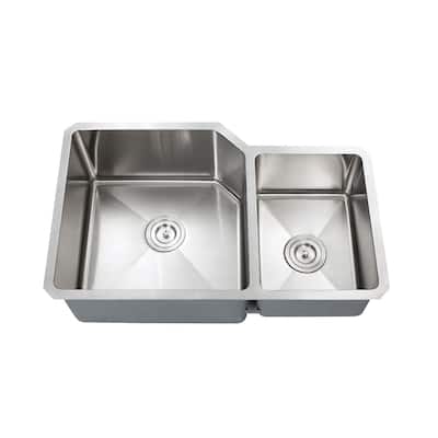Dowell Undermount Double Bowl Stainless Steel Kitchen Sink - Small Radius Corners