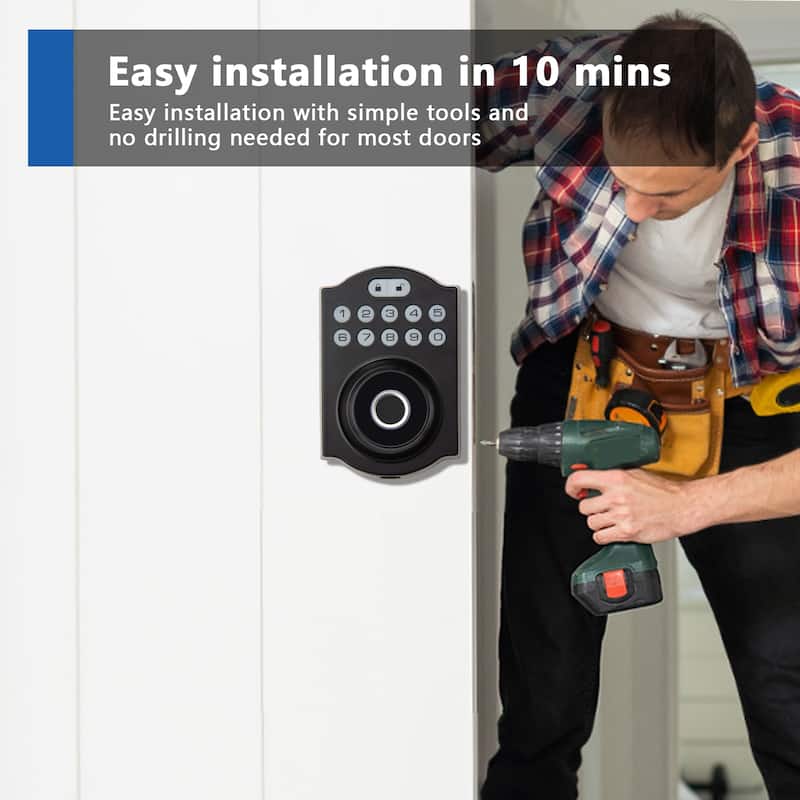 Smart Fingerprint Door Lock with Keypad & Auto-Lock