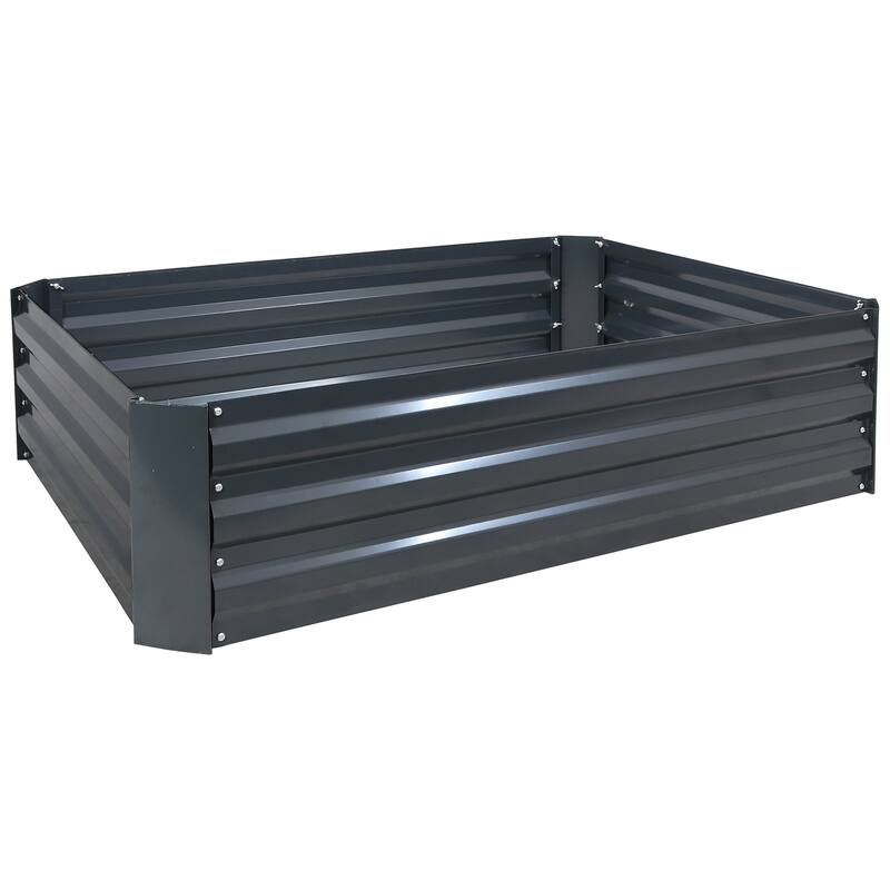 Sunnydaze Galvanized Steel Raised Garden Bed - 4' x 3' - 47.5" x 35.5" x 11.75"