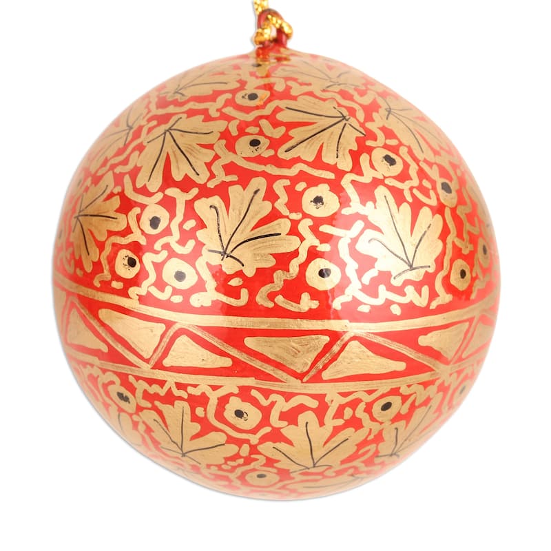 Novica Handmade Holiday Leaves Papier Mache Ornaments (Set Of 3)
