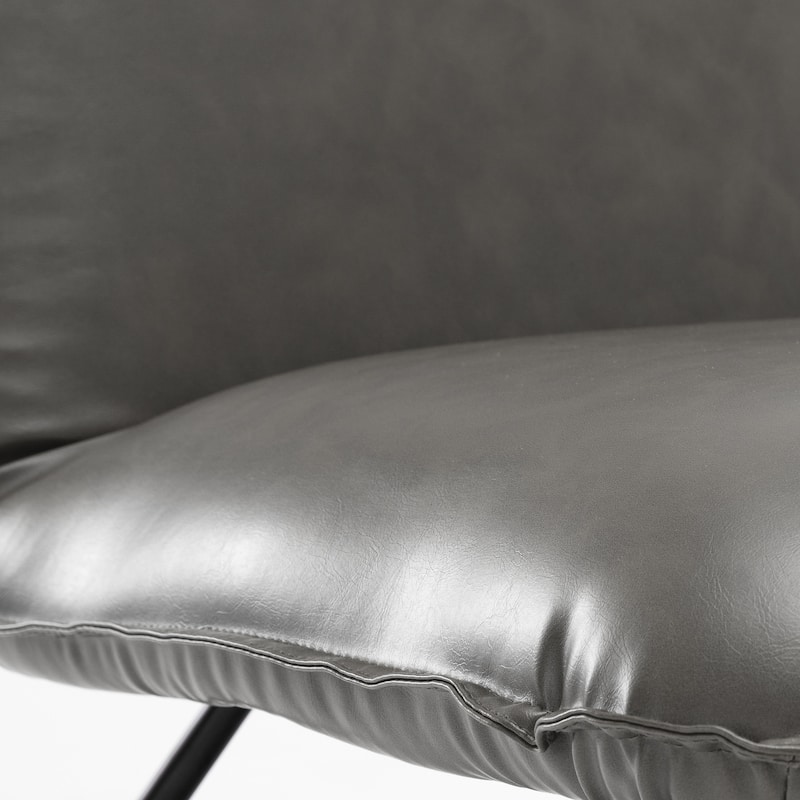 LUE BONA Mid Century Faux Leather Accent Chair With Adjustable Backrest - 31.5'' H X 22.2'' W X 23.6'' D