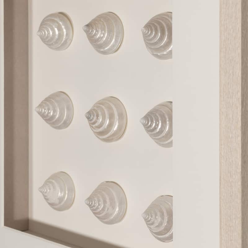 HUJI Handmade Pearlescent Sea Shell Shadow Box Wall Decor for Bathroom Bedroom
