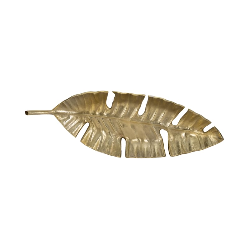 Sagebrook Home Metal Glam Leaf Decorative Tray