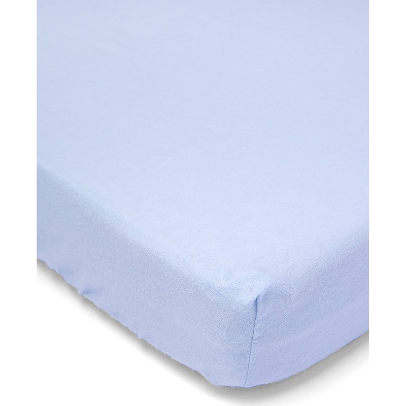 Baby Solid Flannel Crib Sheet - N/A - Blue