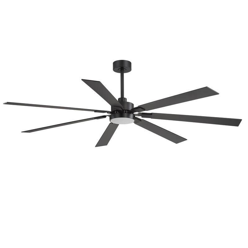 Large 72" Reversible 7-Blade Integrated Ceiling Fan with LED Light and Remote