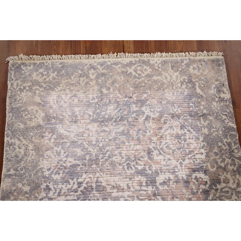 All-Over Abstract Oriental Accent Rug Handmade Wool Carpet - 2'8" x 4'9"