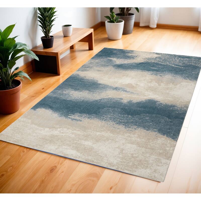 Power Loomed Abstract Modern Stain Resistant Area Rug