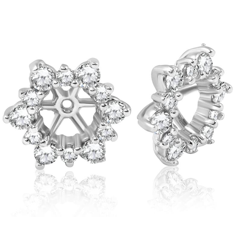 7/8ct Diamond Earring Studs Jackets White Gold (5.5-6mm)