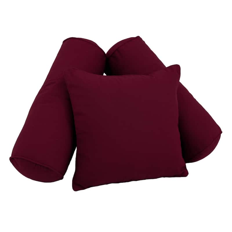 Twill 3-Piece Throw Pillow Set - Burgundy