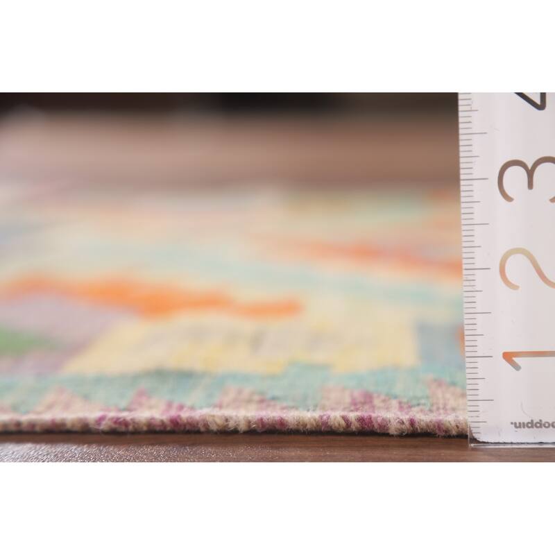 Southwestern Kilim Rug Flatweave Wool Foyer Carpet - 3'3"x 5'1"