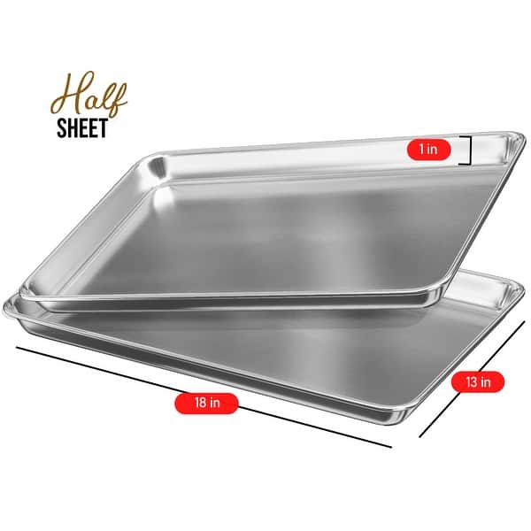 dimension image slide 3 of 4, JoyTable Aluminum Steel Non-stick Baking Sheet/Cookie Sheet Set