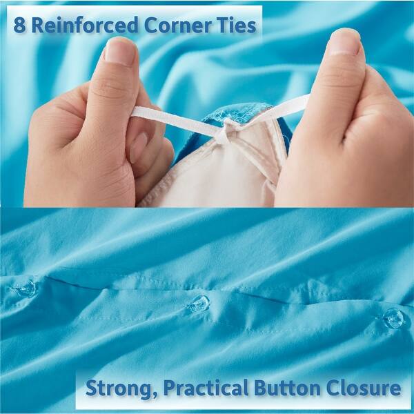 Nestl Ultra Soft Double Brushed Microfiber Duvet Cover Set with Button Closure
