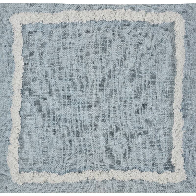 Sevita Guajira Contemporary Textured Sky Blue/White Cotton Throw Pillow