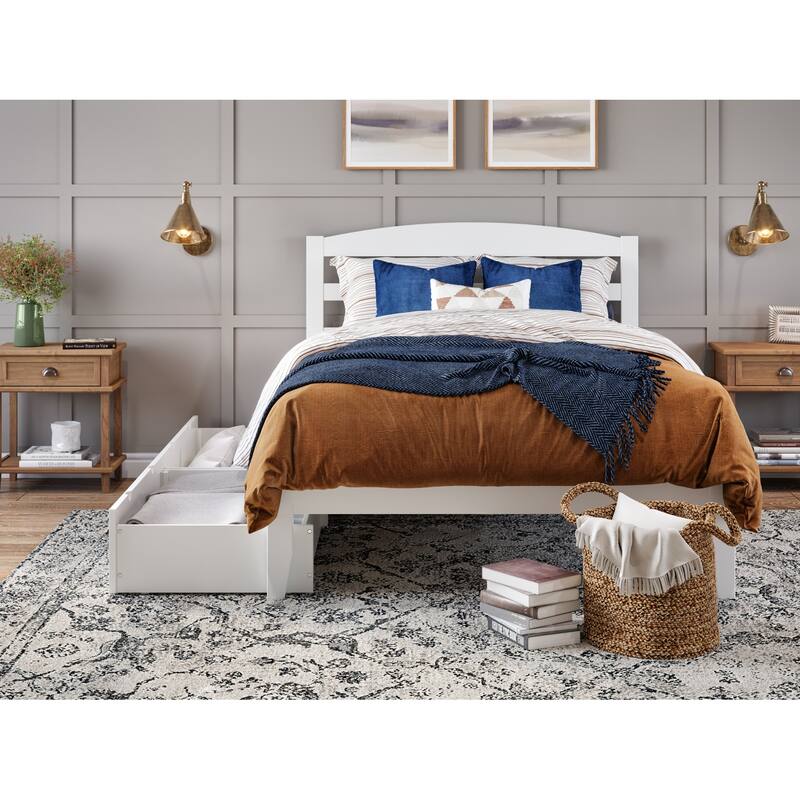 Full Size Platform Bed with Storage & Charging Station - Modern Bedroom Furniture