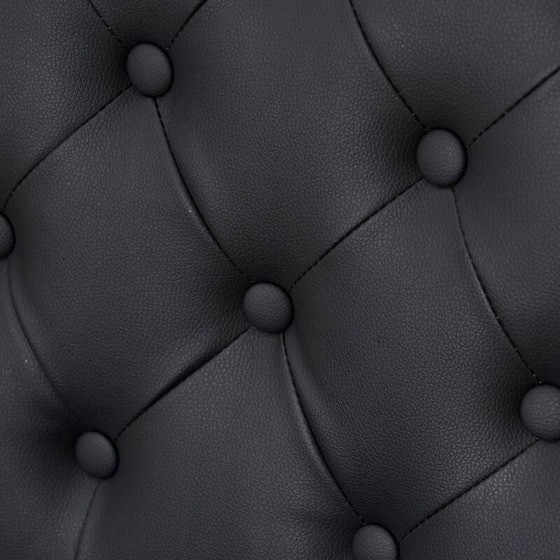 Faux Leather Dining Chair With Elegant Nailhead Accents, Diamond-Button Tufted Back (Set of 2).