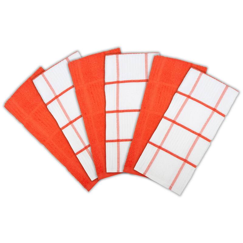The Sloppy Chef Premier 6-Piece Windopane Kitchen Towels - 15x25