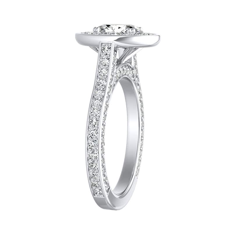 Auriya Platinum 2 1/4ctw Oval-cut Halo Diamond Engagement Ring (I-J, I1-I2)