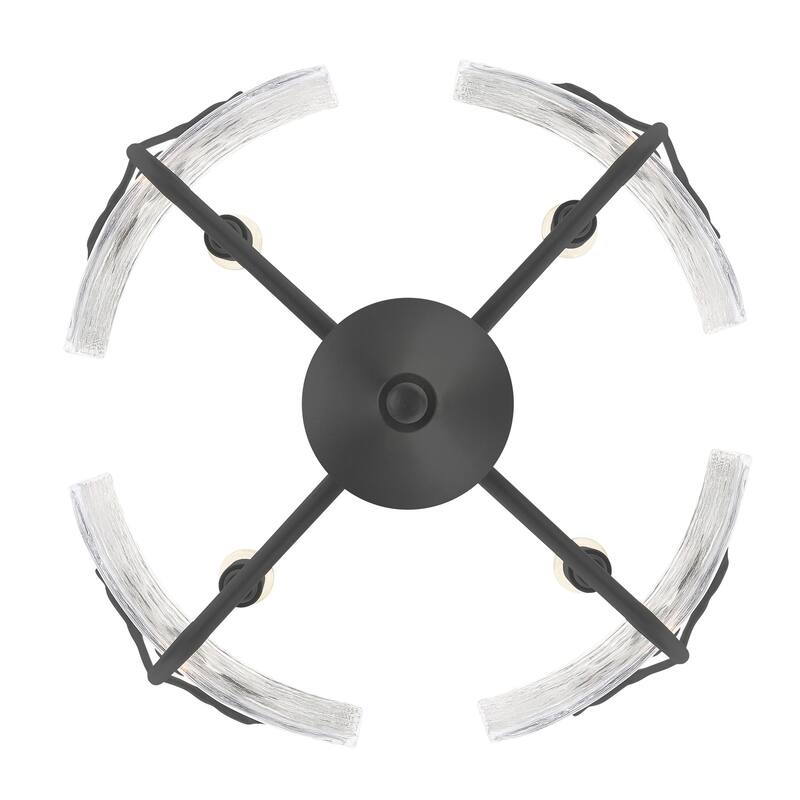 Wry Lighting Bloem 4-light Pendant in Natural Black