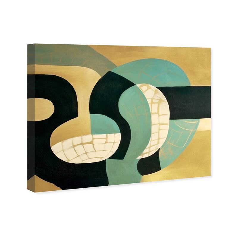 Wynwood Studio Canvas Abstract Abstract World Map Gold and Teal Modern & Contemporary Wall Art Canvas Print